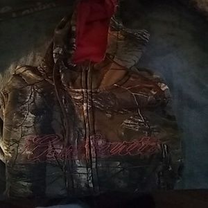 Women's camo carhartt zip up sweatshirt